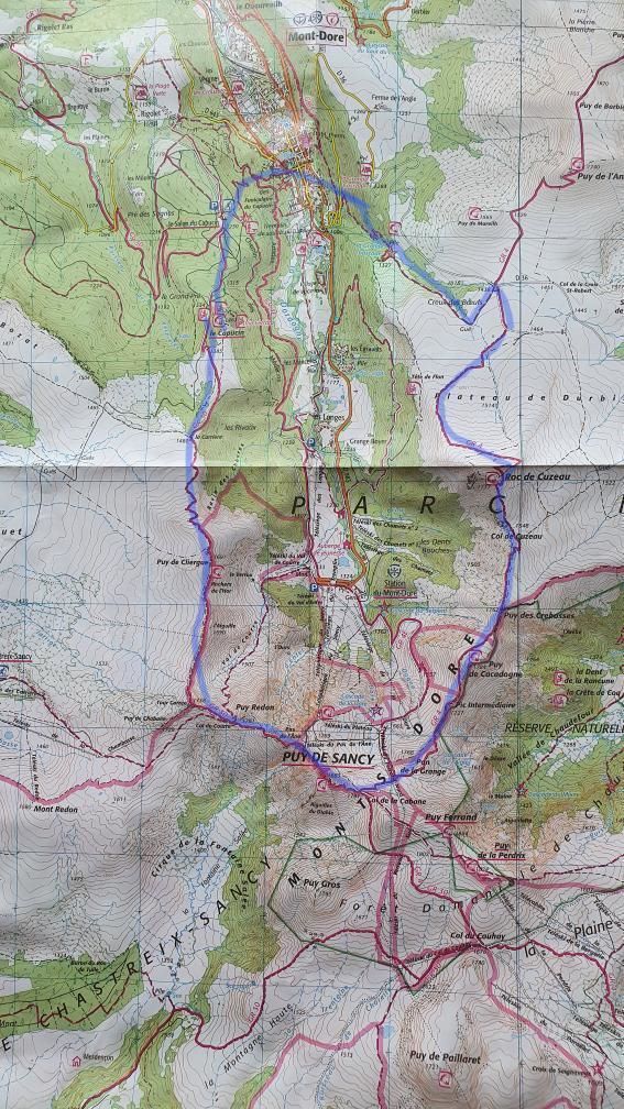 carte randonnée puy de sancy chien autorisé