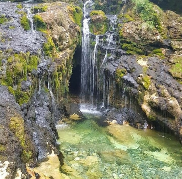 cascade du pissieu avec chien