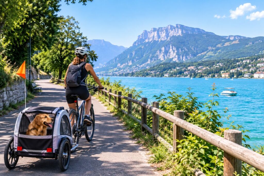 Balade à vélo autour du Lac d’Annecy avec son chien : le guide complet pour une sortie 100 % dog-friendly